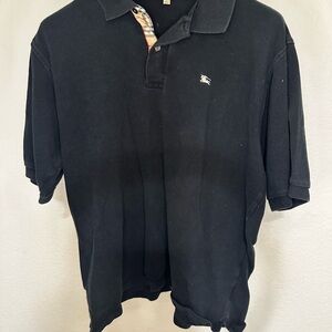 Burberry Black Polo Shirt Classic Cotton Design
